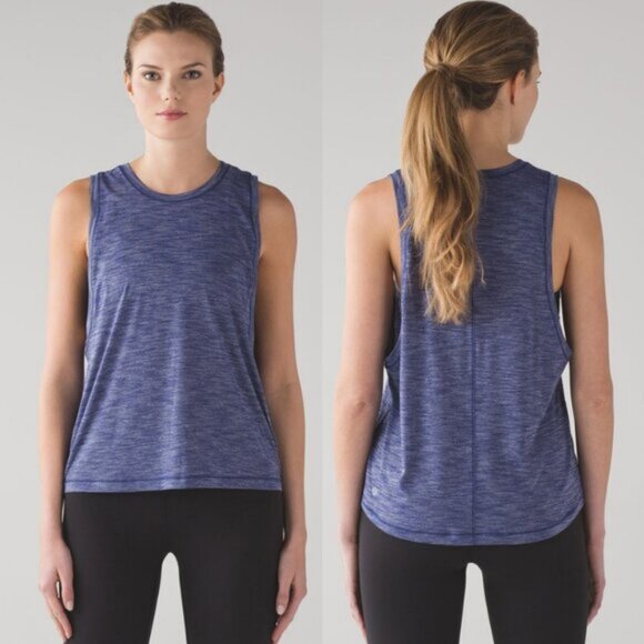 Lululemon Cardio Squad Tank II In Heathered Hero Blue Size 10 - Picture 1 of 7